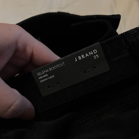 NWT J BRAND Selena bootcut skinny crop black corduroy size 25 new with tags - Picture 7 of 8